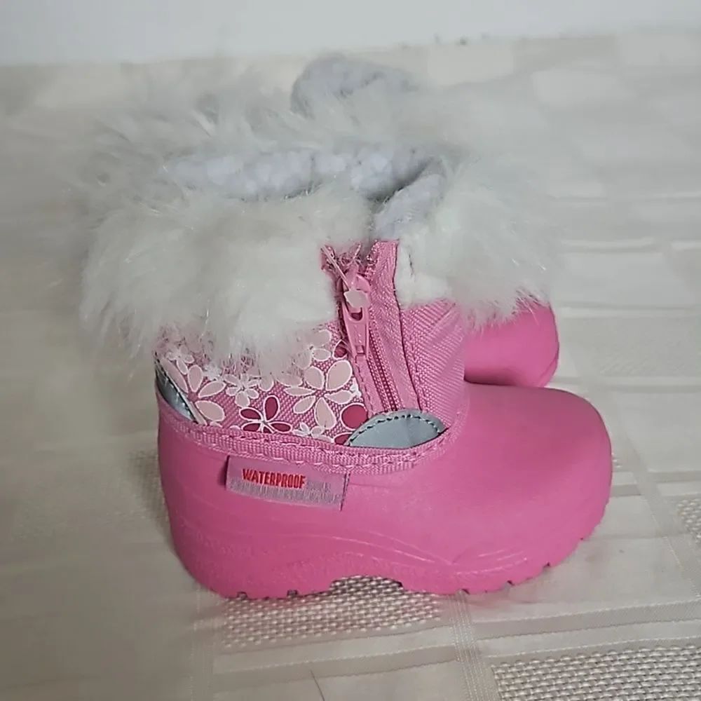 70 Happy Toddler Girl's Waterproof Winter Boots Pink 4